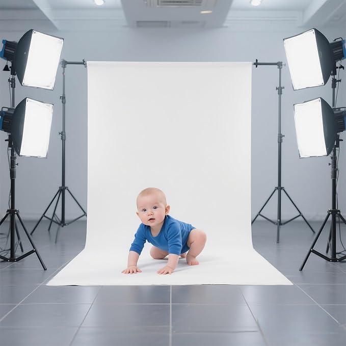 White Photography Backdrop for Photoshoot, Fabric 3x5ft | Versatile Studio Photo Backgrounds, Non Reflective, Easy to Use, for Portraits, Product, Party, Video Creation - Image 2