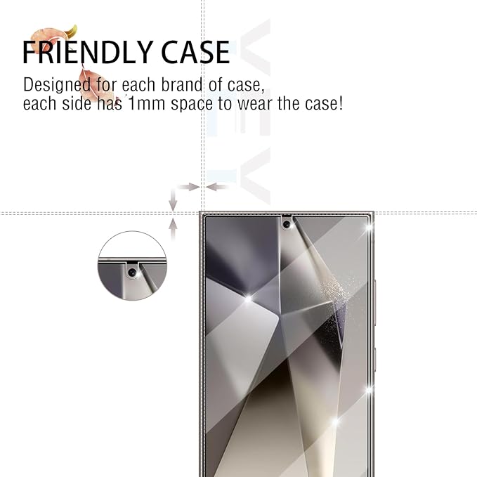 Galaxy S24 Ultra Screen Protector + Camera Lens Protector, [2 +2 Pack] [Ultrasonic Fingerprint Unlock] Full Coverage Tempered Glass Screen Protector For Samsung Galaxy S24 Ultra - Image 5