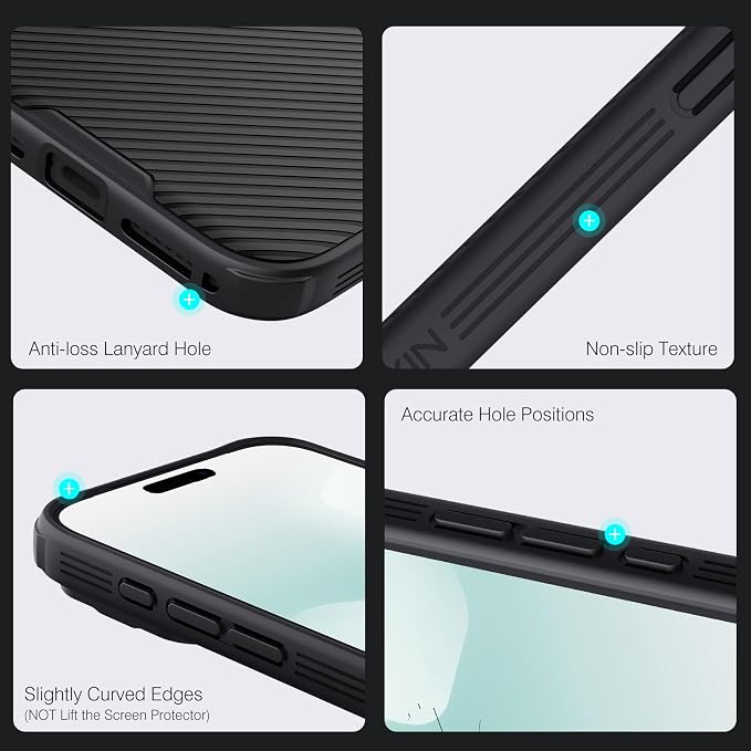 Nillkin Camshield Case for iPhone 17 Pro Case, [Built-in Dual Camera Cover][Slim Profile] [Military Grade Drop Protection] Shockproof Bumper iPhone 17 Pro Case 6.3 inch 2025 Black - Image 5