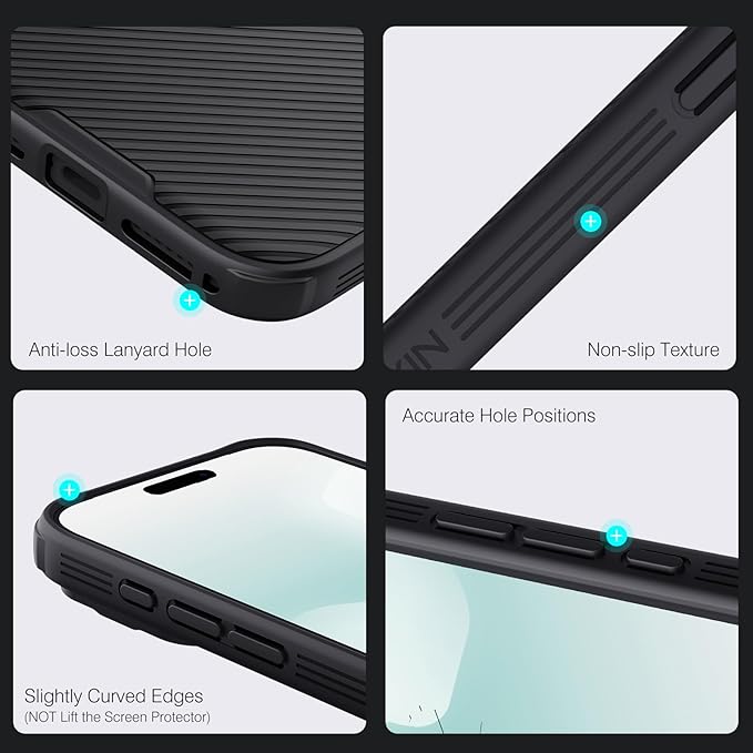Nillkin Camshield Case for iPhone 17 Case, [Built-in Camera Cover][Slim Profile] [Military Grade Drop Protection] Shockproof Bumper iPhone 17 Case 6.3 inch 2025 Black - Image 5