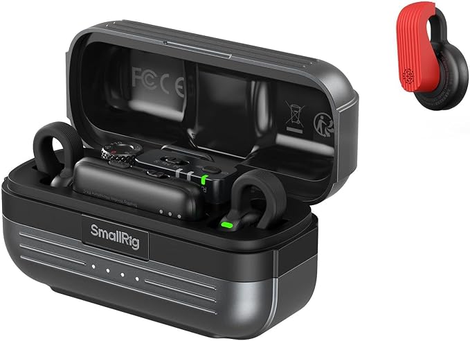SMALLRIG Wireless Microphone S70 Mic Cover Kit (2 TX + 2 RX + Charging Case + 9 Mic Covers), Mini Lavalier Mic for Vlogging/Interview/Streaming, Includes 9 Color Silicone Covers by SmallRig