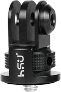 HSU Aluminum Camera Tripod Mount Adapter, 1/4"-20 Camera Mount (Black) | for GoPro Hero 13/12/11/10/9/8/7 Insta360 X3/X2/X/RS/R, Osmo Action, and Other Cameras by HSU