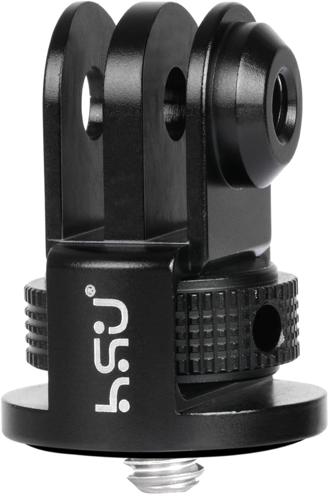 HSU Aluminum Camera Tripod Mount Adapter, 1/4"-20 Camera Mount (Black) | for GoPro Hero 13/12/11/10/9/8/7 Insta360 X3/X2/X/RS/R, Osmo Action, and Other Cameras by HSU