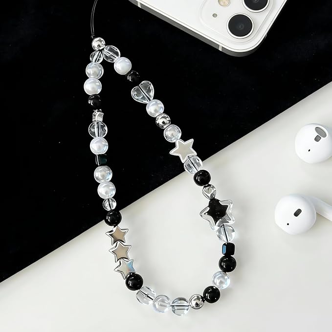 Cute Beaded Camera Wrist Strap for Phone, Digital Camera Charm Lanyard, Pearl Beaded Chain for Bag Keychain Gift - Image 7