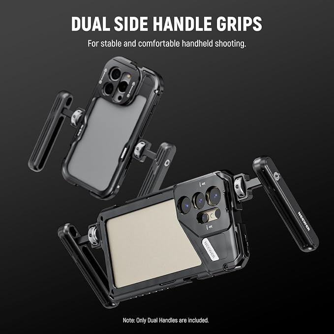 NEEWER Side/Top Handle Only for NEEWER iPhone 16 15 Samsung S24 S23 Cages | 2 Pack, Rotatable, 1/4" Screw, Anti Twist Pin, for Phone Stabilizer Video Rig, Video Recording, Filming, PA027 - Image 4