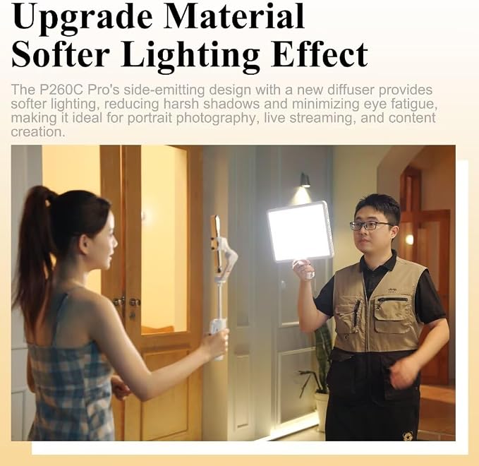 Godox P260C Pro LED Video Panel Light 45W Bi-Color 2800K- 6500K with NFC Automatic Pairing and APP Control - Image 5