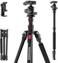 NEEWER Basics Camera Tripod Monopod, 71" Aluminum Heavy Duty Portable Travel DSLR Cell Phone Stand with 360° Ball Head Cellphone Holder Mount Compatible with iPhone for Filming Video Recording, TP15 by Neewer