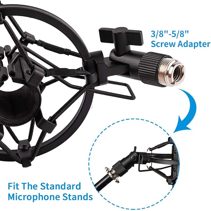 Microphone Shock Mount Holder Clip Mic Anti-Vibration for 22mm-26mm Diameter Dynamic Mic Like Shure SM58 58S SM57 PAG48 Sennheiser E835 E845 AKG D5S Samson Q7 Q8 Behringer Xm8500 - Image 7
