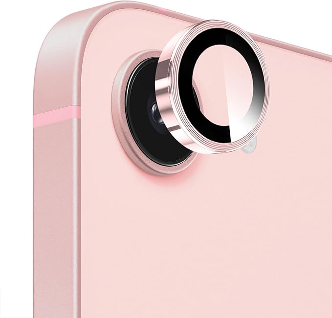 SiHPuoy 3pcs Camera Lens Protector for iPhone 17e/16e, Tempered Glass,Pink | 9H+ Hardness, Military Grade Shatterproof, Anti-Scratch, Case Friendly, HD Metal Camera Cover, Does not Affect Night Shots by SiHPuoy