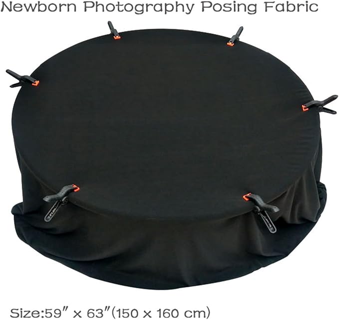 Orraphtstu Newborn Photography Posing Fabric Baby Beanbag Backdrop Props Stretch Blanket for Professional Studio Photoshoot (Black) - Image 3