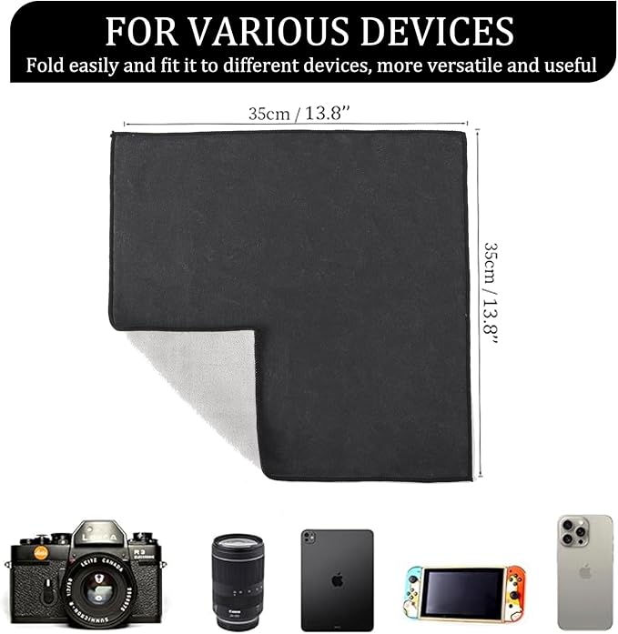 Self-Adhesive Camera and Lens Protective Wrap, Black, 13.8 x 13.8 in | Soft Wrap Protects Cameras, Lenses, Phones and Gear from Scratches and Bumps in Storage, Camera Bags or on the Go - Image 4