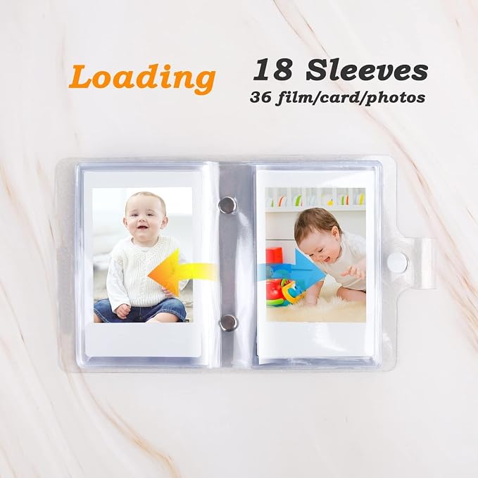 Ruibytree 2 Pack Small Photo Album 2x3 for Fujifilm Instax Mini, White | 72 Instant Photo Capacity, Portable Size, Acid-Free Pages, Snap Closure, Fits Polaroid 2x3 Prints, Carry Favorite Memories - Image 5