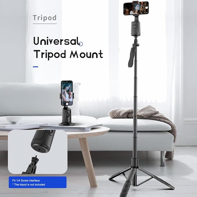 GREEN HOUSE Auto Face Tracking Phone Holder & Mount, GH-USTTA-BK | 360° Fast Rotation, Gimbal Stabilizer, Gesture Recognition, For Vlog, YouTube, TikTok, Influencer Content Creating - Image 6