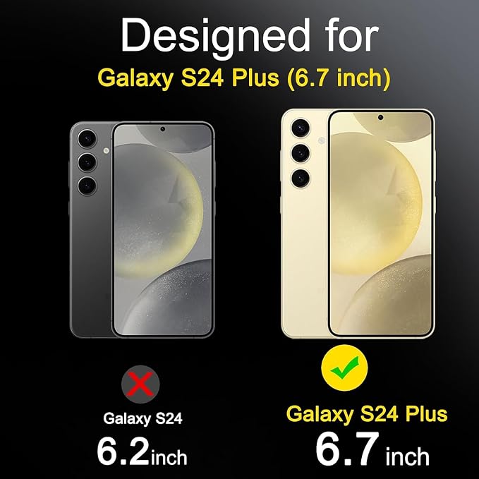 Ferilinso 3 Pack Privacy Screen Protector for Samsung Galaxy S24 Plus | 9H+ Tempered Glass, Military-Grade Shatterproof, HD, Case Friendly, Easy Installation Bubble Free, with Camera Lens Protector - Image 5