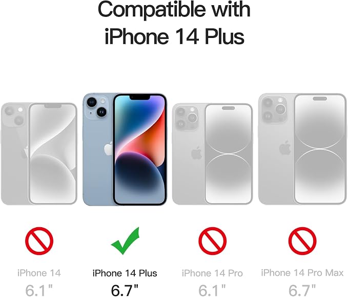 JETech Screen Protector for iPhone 14 Plus, 2+2 Pack | with Camera Lens Protector, 9H Tempered Glass, Full Coverage, HD Clear, Case-Friendly - Image 3