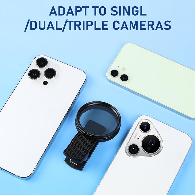 52mm Clip-on CPL Phone Camera Filter Kit, Circular Polarizer Filter, CPL Polarizer Phone Camera Lens Filter for iPhone Samsung/Android Smartphones - Image 7
