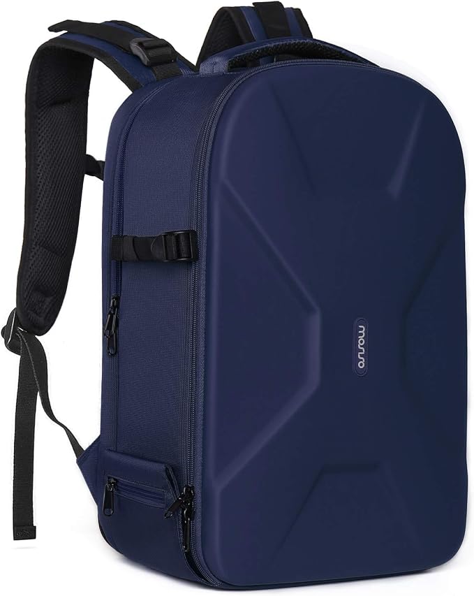 MOSISO Camera Backpack, DSLR/SLR/Mirrorless Photography Camera Bag | 15-16 inch Waterproof Hardshell Case with Tripod Holder&Laptop Compartment Compatible with Canon/Nikon/Sony, Navy Blue by MOSISO