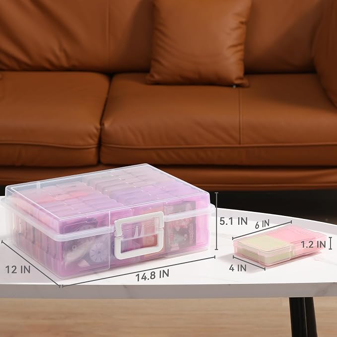 novelinks Photo Storage Boxes with Handle, Photo Organizers and Storage | 1Pack Color, Photo Albums 4x6 Pictures, Photo Cases, Classroom Organization, Index Card Box, Photo Card Holder, Seed Storage - Image 4