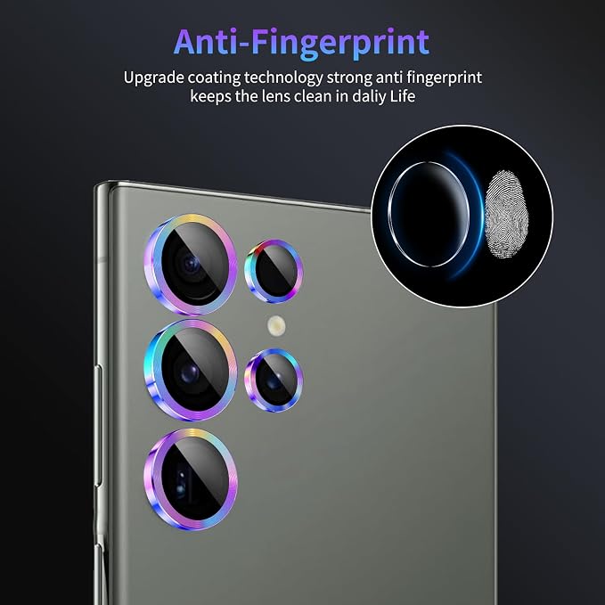 Camera Lens Protector for Samsung Galaxy S23 Ultra,1 Pack | Tempered Metal Glass Camera Cover, HD Clear Anti-Scratch Lens Screen Protector Film,Case Friendly,Colorful Titanium - Image 6