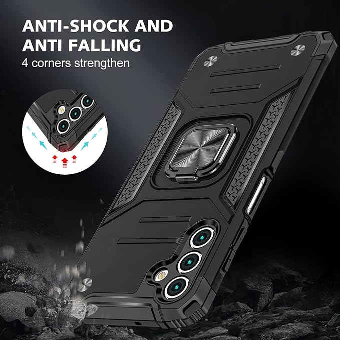 HNHYGETE for Samsung A13 5G Case, Galaxy A13 5G Case with Screen Protector, 360°Military Grade Rotatable Kickstand (Heavy Duty) Protective Cases for Samsung Galaxy A13 5G (Black) - Image 2