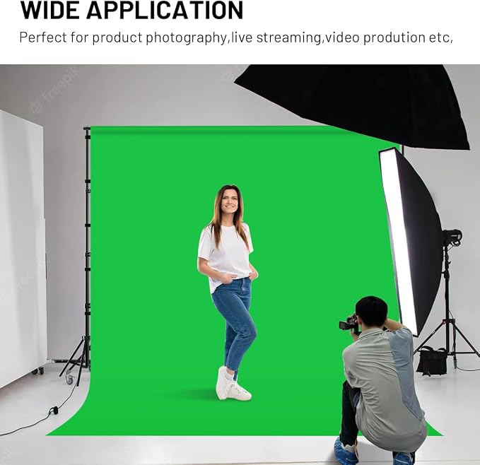 Green Screen Backdrop Background,10 X 13 FT Large Photography Backdrop Photo Background Screen for Streaming Zoom Photo Muslin Green Curtain Video Recording Greenscreen Picture Photoshoot - Image 7