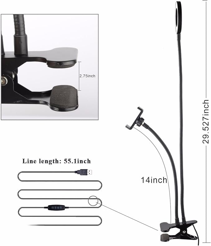 Sokani Selfie Ring Light with Cell Phone Holder and Stand Bracket for YouTube TIK Tok Tiktok Zoom Video Conference Live Stream Makeup Dimmable LED Circle RingLight for iPhone Android Mobile Smartphone - Image 5