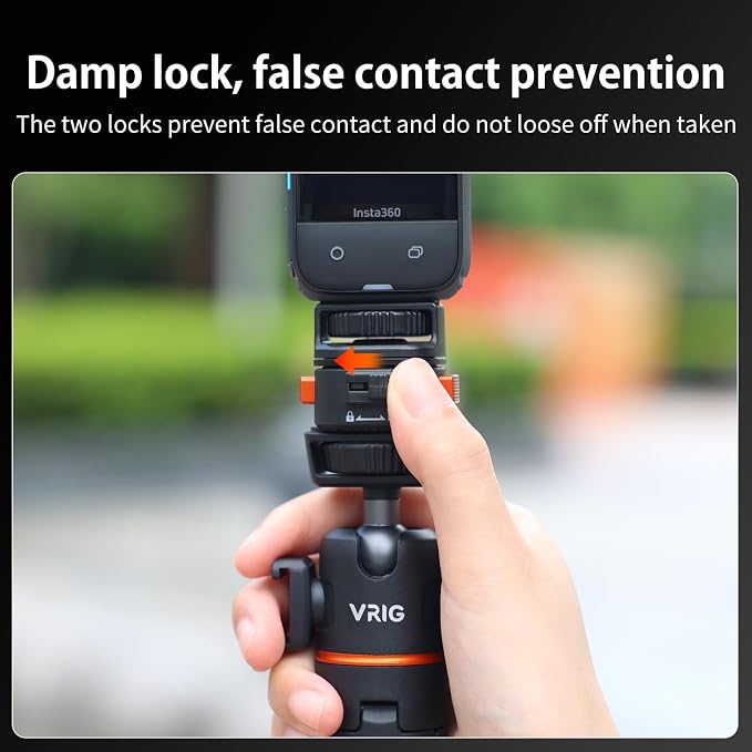 VRIG Magnetic Quick Release Mount Adapter with 1/4" Screw Thread for DJI Osmo Pocket 4 & Pocket 3,Insta360 X6/X5/X4/X3,Xtra Muse,1/4" Screw Hole for Tripod, Monopod - Image 6