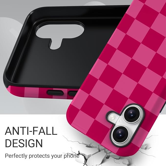 TPU Phone Case for iPhone 17, MagSafe Wireless Charging Compatible, Shockproof Slim Fit Protective Cover with Anti-Yellowing & Raised Camera Protection (Plaid 1, iPhone 17(6.3")) - Image 4