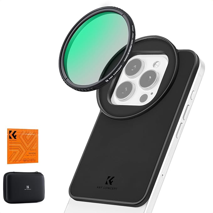 K&F CONCEPT 6.1inch Magnetic Lens Filter Mount Adapter with 67mm CPL Filter | Compatible with iPhone 17/16/15/14/13/12, 16/15/14/13/12 Pro, FA201 by KFCONCEPT