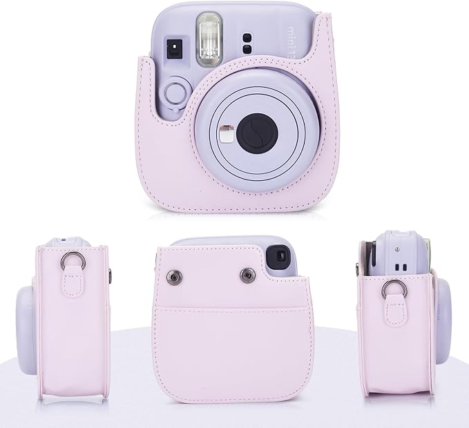 Phetium Mini 13 Camera Case for Fujifilm Instax Mini 13 12 Camera-Pink | Mini Camera Protective Case,PU Leather Bag,Photo Storage Pocket,Adjustable Shoulder Strap,Magnetic Flip - Image 2
