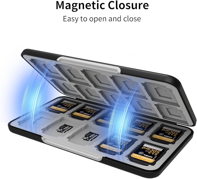 Memory Card Case with 40 Card Slots for SD and Micro SD Cards | Portable SD Card Holder, Hard ABS Shell with Soft Silicone Lining, Precise Card Slots,Magnetic Closure for daily travel - Image 5