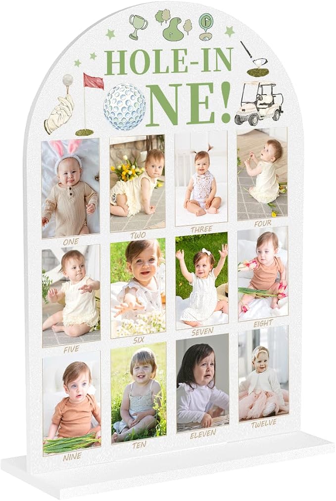 My First Year Photo Board Baby Milestone Signs One Year of Baby Photo Board, Best Babies Keepsake 10x14 Inches Acrylic Sign Decor Fits 2" x 3" Photo A19 by WelcometoMgfyfghj
