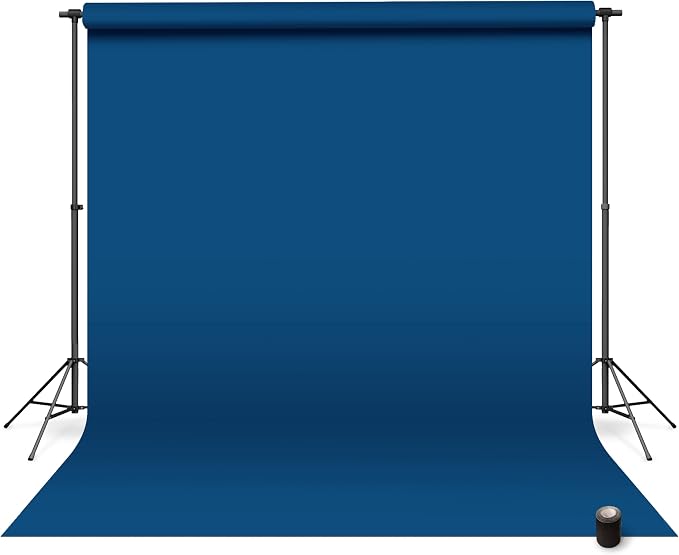 Denny Mfg Seamless Paper Backdrop for Photoshoot,Royal Blue, 107 in x 36 ft | Backdrop Roll, Matte Finish for Portraits, Product Photos and Video Shoots, Includes Free Roll Gaffer Tape (2 in x 13 ft) by Unknown