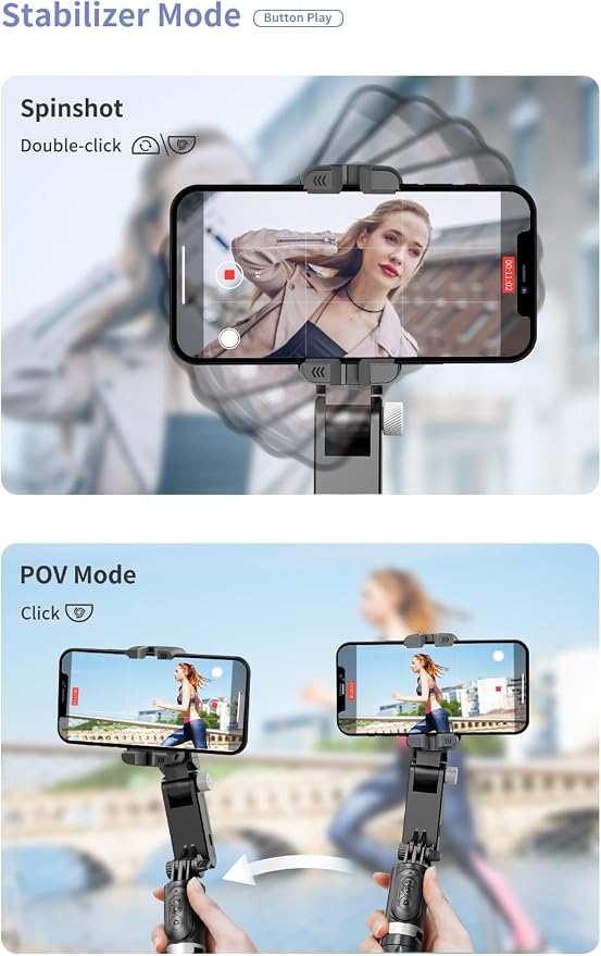 Gimbal Stabilizer for Smartphones, 3-Axis | Tracking Selfie Stick With Tripod, 360 Degree Steering, With Remote Control, For Vlog And Live Broadcast - Image 4