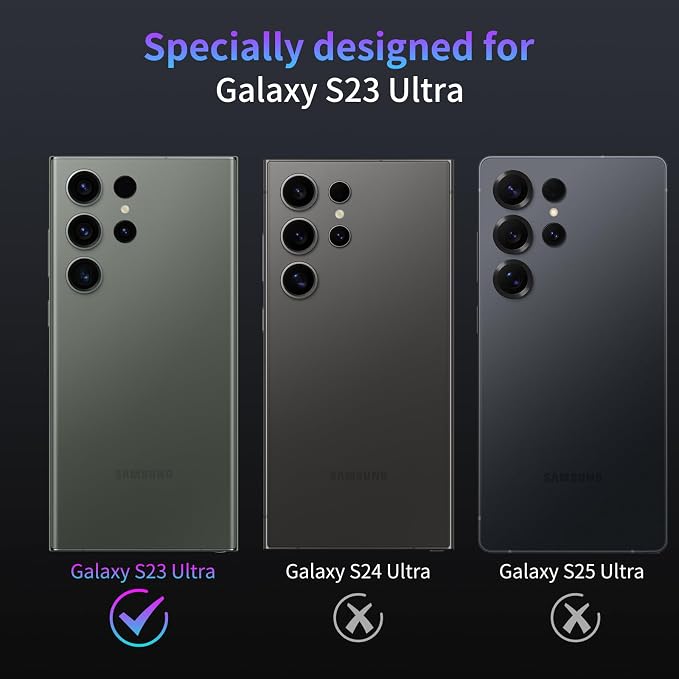 Camera Lens Protector for Samsung Galaxy S23 Ultra,1 Pack | Tempered Metal Glass Camera Cover Film,HD Clear,Anti-Scratch Lens Screen Protector Film,Case Friendly,Black Titanium - Image 2