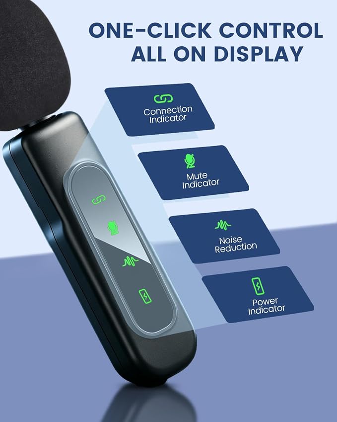 Wireless Microphone for iPhone & Android, 2-Pack Mini Lavalier Mic | 2 magnetic clip-on mics with noise reduction, 360° rotating clips, up to 70 ft range, and 16 hours of combined battery life - Image 5