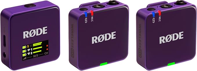 RØDE Wireless GO (Gen 3) – Compact Wireless Mic – Pristine Audio, 32-bit Float Recording, Automatic Level Control, for Phones, Cameras and Computers (Purple) by R%C3%98DE