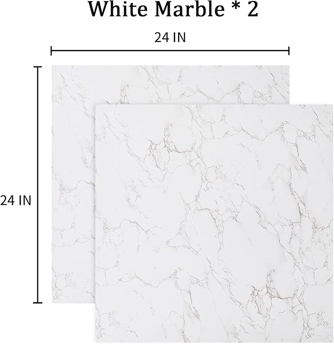 2 PCS Boards Photo Backdrop 2 Marbles Texture for Flat Lay, Food Photography Background 24x24 Inch, BEIYANG (Marble+Marble) … - Image 6