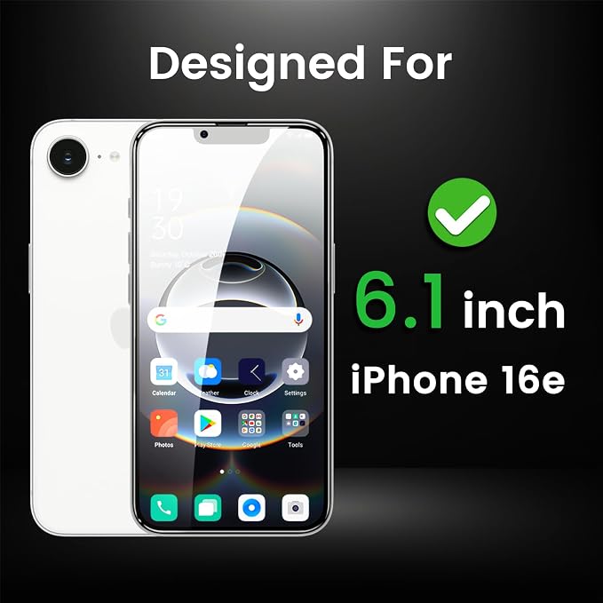 Romkasi 3 Pack Privacy Screen Protector for iPhone 16e 6.1 Inch with 3 Pack Camera Lens Protector, Anti Spy Tempered Glass Film, Anti-Scratch, Touch Sensitive, Case Friendly - Image 2