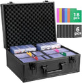 Trading Card Storage Box for 3" x 4" Top Loaders 610+, Sports Cards Case | Baseball Card Storage with 18 Color Separators & 6 Foam Dividers, Card Box Fits Toploaders, Hard Sleeves, Magnetic Holder by OEODAJ