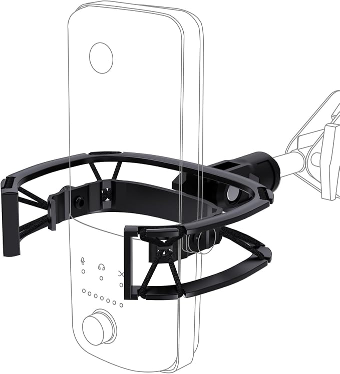 Wave Shouck Mount [Custom Built for Elgato Wave:3/1] Metal Frame Suspension | Anti-Vibration Elastic Suspension, Metal Frame, Holder Clip, with 3/8" & 1/4" Adapter, for Wave 3/1 Mic, Improves Sound by EtourAudio
