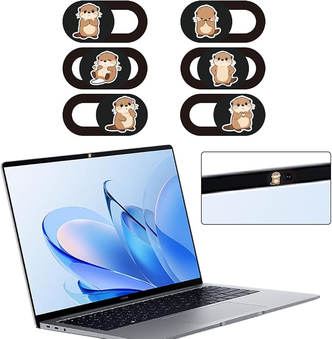6Pcs 6 Styles Otter Cute Laptop Camera Cover Privacy Guard Accessories, 0.04 Inch Ultra Thin Webcam Cover Slide Protector Blocker for Desktop Computer Tablet Notebook Mini PC Office Use - Image 8
