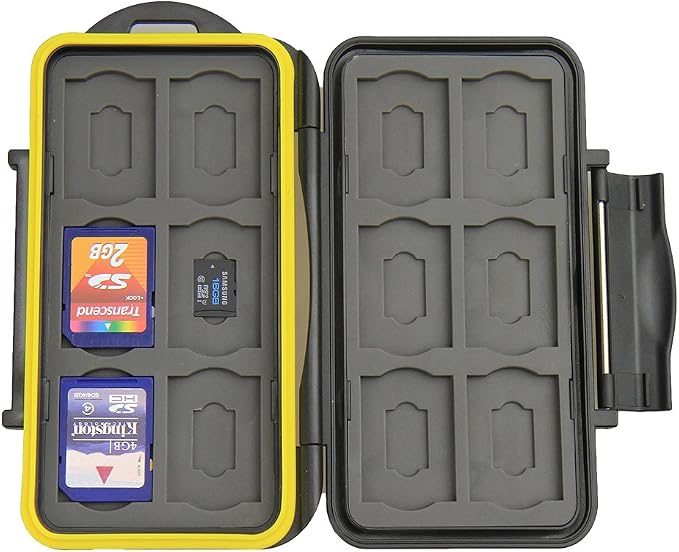 JJC MC-SDMSD24 Water-Resistant Holder Storage Memory Card Case for 12 SD Cards + 12 Micro SD Cards - Image 3