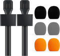 TONOR 2-Pack Handheld Adaptor for Interview Mic, Wireless Mic, Lavalier | Compatible with Rode, DJI and All Lav Mic, Microfono Stand with Flag Station, Foam, Rig for Vlogging, Reports, TP20 Dual Set by TONOR