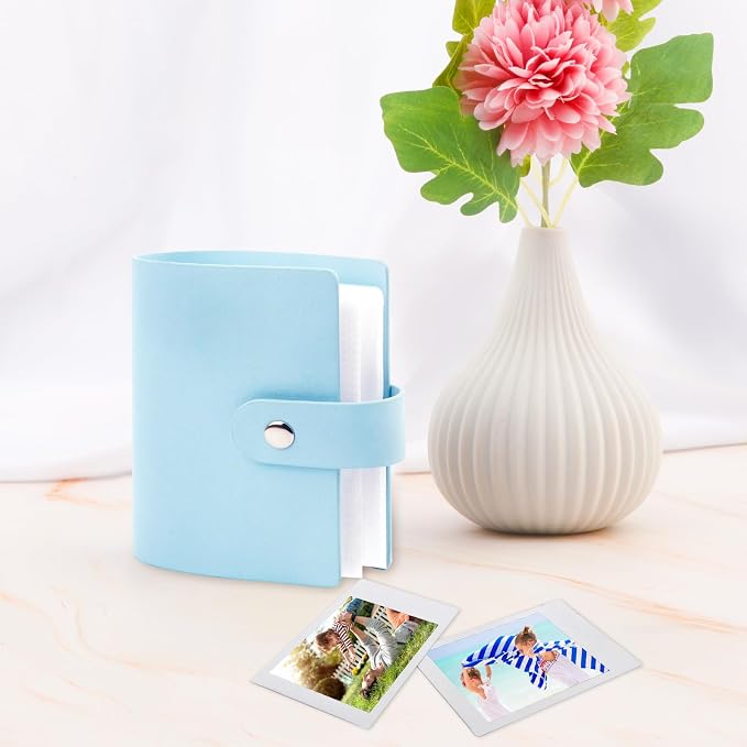 Ruibytree 52 Pockets Small Photo Album 2x3 for Instax Mini, Blue, 1Pack | Pocket-Size, PU Leather Cover, Snap Closure, Acid-Free Pages, Fits Polaroid 2x3 Photos, Kodak Mini Prints & ZINK Photos - Image 7