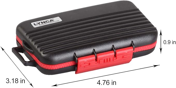 LYNCA 24 Slots Camera Memory Card Case Holder Water-Resistant Anti-Shock SD Card Case Holder Wallet for 8 SD Cards 4 CF Cards 12 Micro SD/TF Cards Storage Box, Compact Memory Cards Wallet (Black) - Image 2
