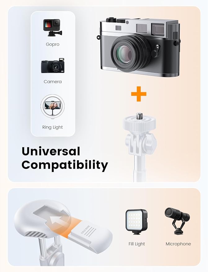 71" Phone Tripod with 1/4" Camera Mount, NT79 Extendable Selfie Stick | Extra Tall,Wireless Remote,Comapct Travel Stand Holder for Filming Video Recording,Compatible with iPhone/Samsung/Camera - Image 4