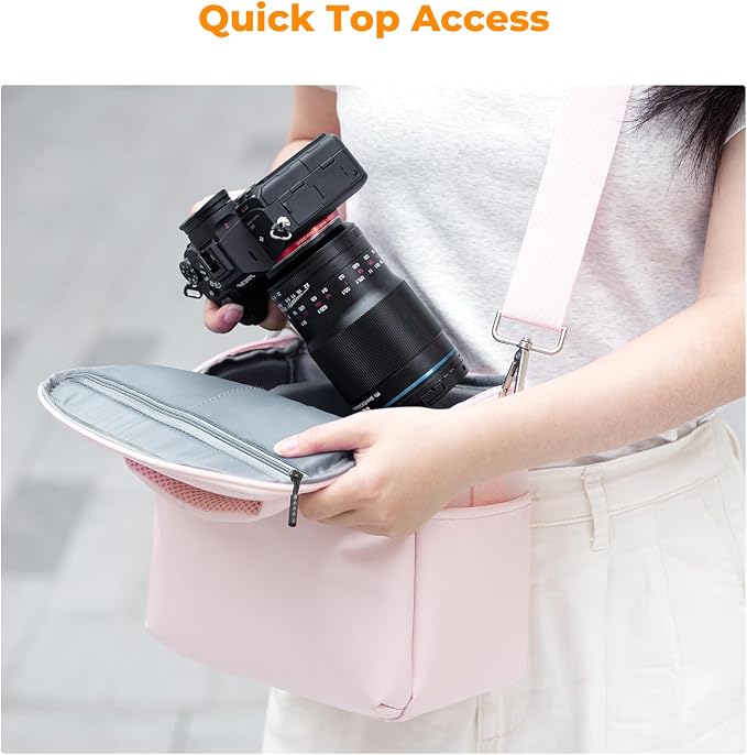 K&F CONCEPT Camera Sling Bag Small Crossbody Case | For DSLR/SLR Camera, Cute & Compact, Shoulder Photography Bags, Compatible for Canon/Nikon/Sony, BS09 - Image 4