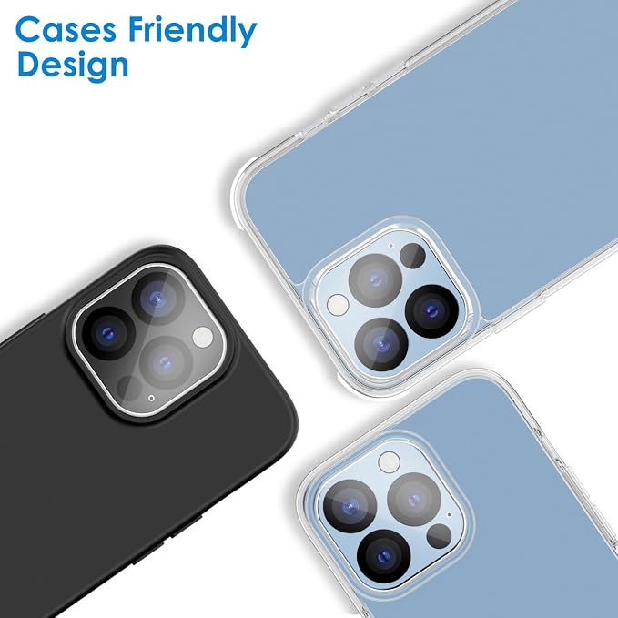 JETech Camera Lens Protector for iPhone 13 Pro Max/13 Pro, 3-Pack | 9H Tempered Glass, HD Clear, Anti-Scratch Protection, Night Shot Compatible, Case-Friendly - Image 5