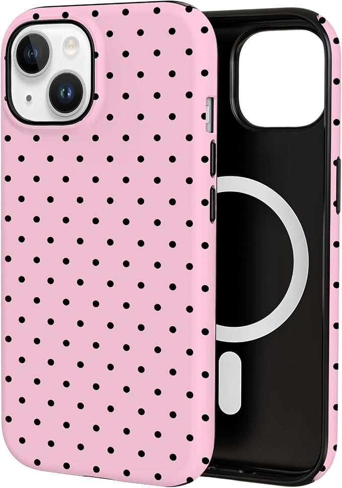 TPU Phone Case for iPhone 15, MagSafe Wireless Charging Compatible, Shockproof Slim Fit Protective Cover with Anti-Yellowing & Raised Camera Protection (Polka dot 4, iPhone 15) by Unknown